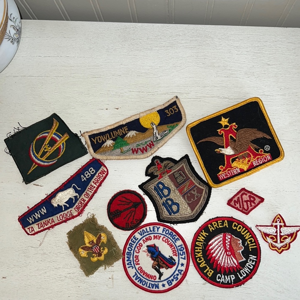 Lot 1950’s Boyscout patches Tanka arrow Blackhawk Yowlumne western region